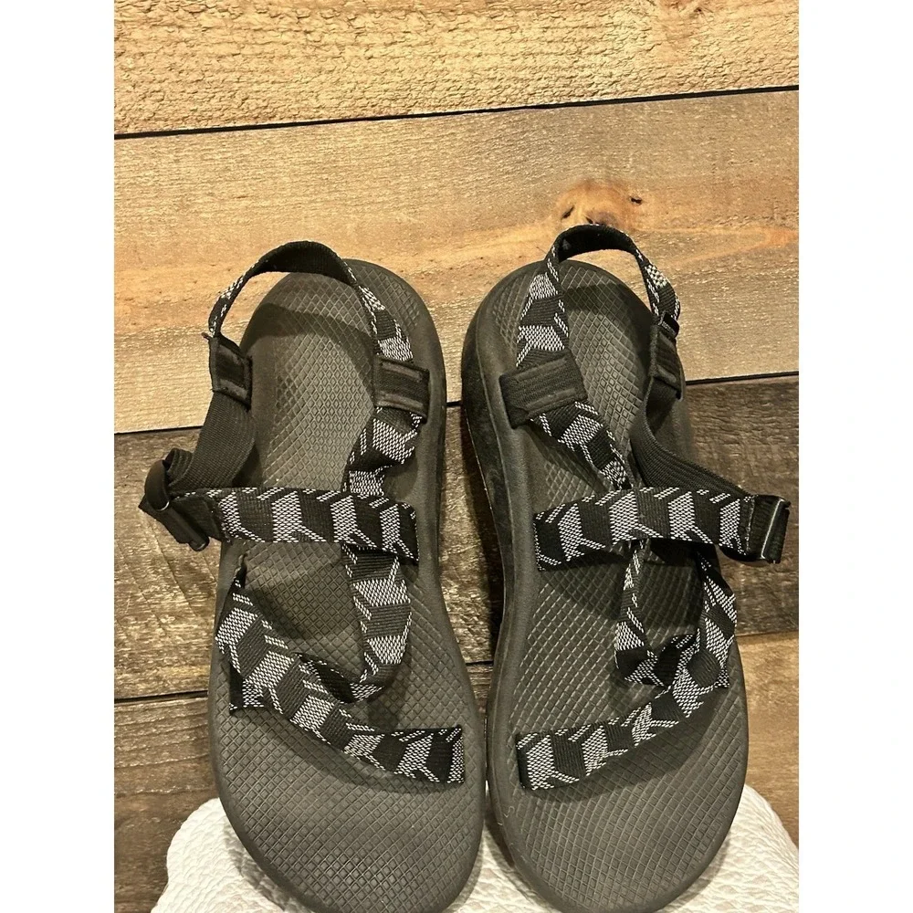 Chaco Z/CLOUD‎ ADJUSTABLE CUSHIONED SANDALS Mens Size 12 Black/white Gum Outsole